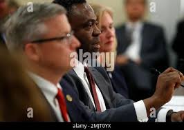 Calvin Shivers FBI Deputy Assistant Director in the Criminal Investigative  Division, center, testifies next to Michael McGarrity, FBI Assistant  Director of the Counterterrorism Division, left, and Elizabeth Neumann ,  Department of Homeland Security Assistant ...