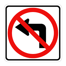 No Turn To Left Parking Signs Traffic Signs U Turn