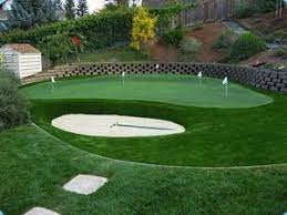 Synthetic Grass Backyard Putting Greens Backyard Putting Green Green Backyard Backyard Grass Landscaping