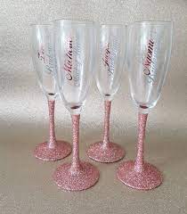Personalised Wedding Champagne Glasses Glitter Glasses Wedding Champagne Glasses Personalized Champagne Glasses Wedding