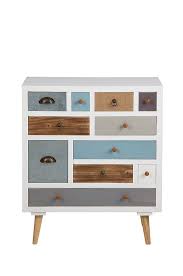 En Byra Med 11 Lador I Olika Farger Med Lackerade Furuben Grunden Ar Vitmalad Tra Langd 70 Bredd 32 Hojd 81 Material Mdf Tra Byra Lador Tra