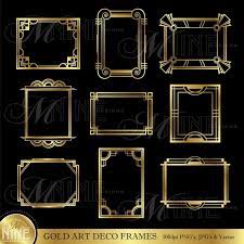 Gold Art Deco Frame Clip Art Art Deco Frames Design Elements Etsy Gold Art Deco Gold Art Art Deco
