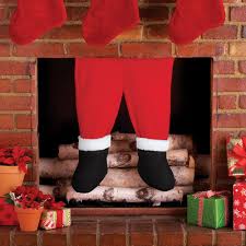 New Christmas Santa Claus Fireplace Chimney Legs Ebay Christmas Fireplace Decor Christmas Fireplace Office Christmas Decorations