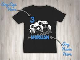 Want to make your own? Pin By Nicole Hyde On Monster Truck Bday Monster Trucks Truck Shirts Personalized Birthday Shirts