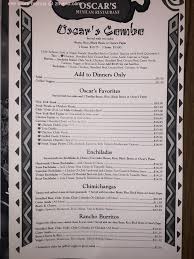Check spelling or type a new query. Online Menu Of Oscars Mexican Restaurant Restaurant Redlands California 92373 Zmenu