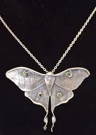 Luna Moth Necklace By Nancy Edwards At The Urbanspace Meatpacking Market Pmc Jewelry Metal Jewelry Metal Clay Jewelry