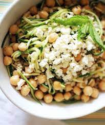 Recipe Chickpea Barley And Zucchini Ribbon Salad With Mint And Feta Recipe Zucchini Ribbon Salad Feta Recipes Chickpea