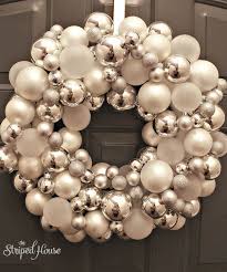 Foolproof Christmas Ornament Wreath Tutorial The Striped House Christmas Wreaths Christmas Wreaths Diy Christmas Ornament Wreath