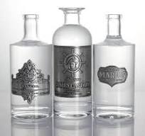 Private Embossed Zinc Alloy Pewter Soft Aluminum Metal Spirits Gin Rum  Liquor Cosmetic Whisky Vodka Rum Champagne Wine Bottle Label