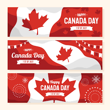 Nova scotia, new brunswick, and the canada province. Happy Canada Day Banner Set 2378829 Vector Art At Vecteezy