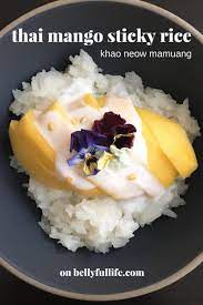 Thai Mango Sticky Rice Khao Neow Mamuang Bellyful Life Mango Sticky Rice Thai Dessert Sweet Sticky Rice