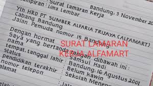 Contoh surat panggilan kerja alfamart. Contoh Surat Lamaran Kerja Alfamart Pramuniaga Youtube