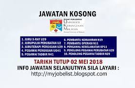 Jika anda sedang mencari kerja kosong 2019 maka anda berada di laman web yang betul. Jawatan Kosong Terkini Di Pusat Perubatan Ukm Ppukm 02 Mei 2018