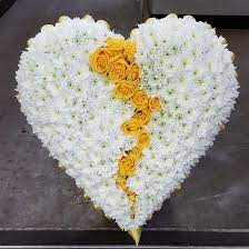 Based Broken Heart Funeral Flower Arrangements Funeral Flowers Funeral Floral Arrangements
