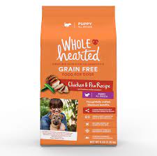 Wholehearted Grain Free Chicken And Pea Recipe Dry Puppy Food 5 Lbs Petco Chicken Peas Recipe Pea Recipes Puppy Food