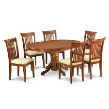 Gather the family around our stylish 6 seater dining table sets. Oval 7 Piece Dining Table With Leaf And 6 Chairs Overstock 10296411 Wood Seat