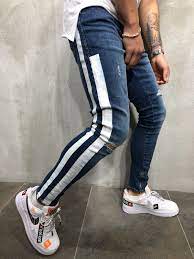 Men Skinny Fit 2band Short Leg Zip Jeans Blue 3939 Diy Roupas Masculinas Vestuario Casual Masculino Moda Masculina Adolescente