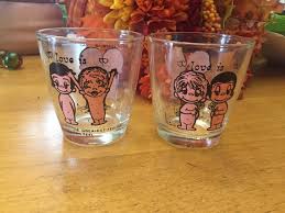 Vintage Kim Love Is Sour Cream Glasses Set Of 2 Sour Cream Vintage Glasses