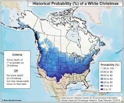 Chance Of White Christmas Map 2022 The Historical Probability Of White Christmas - Vivid Maps