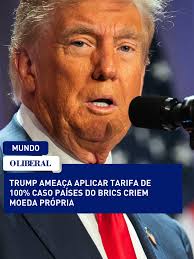 O presidente dos Estados Unidos, Donald Trump, ameaçou taxar em 100% os  produtos vindos dos países do Brics, caso o bloco dê prosseguimento à ideia  de criar uma moeda própria para substituir o dólar ...