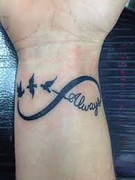 Infinity Tattoo With Birds Always Idk Bout The Always Part But I Definitely Love The Birds I Wouldn T Get It Infinity Tattoo Trendy Tattoos Infinity Tattoos
