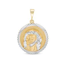 Free shipping on your first order shipped by amazon. Men S Diamond Cut Jesus Reversible Necklace Charm In 10k Gold Zales Outlet