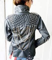 Spikes And Chains Leather Jacket Kleding