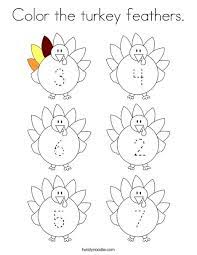 The turkey coloring pages are also really cute. Color The Turkey Feathers Coloring Page Twisty Noodle
