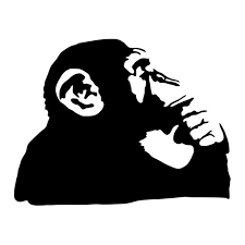 Banksy Thinking Monkey Wall Decals Banksy Banksy Stencil Banksy Monkey Stencil Graffiti
