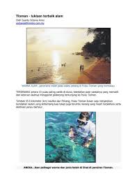 Taman laut ialah kawasan perairan laut yang dilindungi, biasanya untuk melindungi dan memulihara pelbagai habitat dan hidupan marin akuatik. Tioman Lukisan Terbaik Alam Jabatan Taman Laut Malaysia