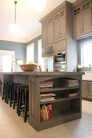 gray painted and distressed kitchen