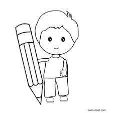 Black And White Boy Holding A Pencil Clip Art Clip Art Pencil Clipart Free Clip Art