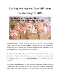 It's much harder to say that about a gravy boat or asparagus tongs. Exciting And Inspiring Door Gift Ideas For Weddings In 2019 By Josaimaging Issuu
