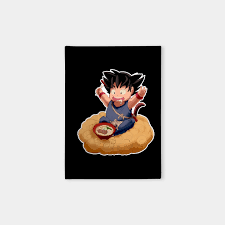 He is voiced by masako nozawa in the japanese version of the anime, by the late kirby morrow in the ocean english dub, and by sean schemmel in the funimation english dub. Kid Goku And The Flying Nimbus Dragon Ball Notebook Teepublic
