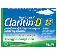 Check spelling or type a new query. Claritin D 12 Hour Relieve Allergy Symptoms Plus Congestion