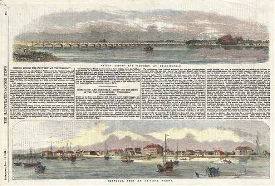 Shanghai From an Original Sketch. Bridge across the Cauvery, at Trichinopoly.: Geographicus Rare Antique Maps