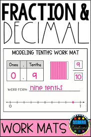 Fraction And Decimal Math Work Mats Modeling Tenths And Hundredths Math Lessons Math Resources Decimals