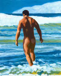 Into the Surf Poster Asian-hawaiian Male Nude Gay Art Male - Etsy Singapore