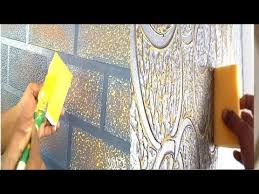 4 Wall Painting Ideas For Easy Method Youtube Wall Painting Wall Paint Designs Sponge Painting Walls