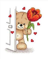 The body of the sweater is a simple garter stitch followed by a stockinette stitch pattern. Free Teddy Bear Flowers Hearts Cross Stitch Pattern Cross Stitch Cross Stitch Patterns Free Cross Stitch Charts