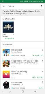 The Google Play Store Lists Fortnite As Unavailable Recommends Pubg Instead Dot Esports