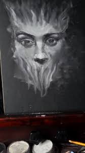 A study of one of @mad.charcoal's piece's for drawing class PanPastel &  white charcoal