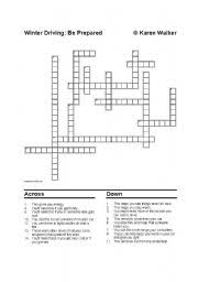 Check spelling or type a new query. Winter Driving Crossword Esl Worksheet By Karenyukon