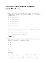 Check spelling or type a new query. Top Pdf Pembahasan Soal Barisan Dan Deret Geometri Un Sma 123dok Com