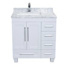 The windsor 34 vanity from empire adds a country look to any bathroom. Eviva Loon 30 50 In W X 22 In D X 34 In H Vanity In White With Carrera Marble Vanity Top In White With White Basin Evvn999 30wh The Home Depot Single