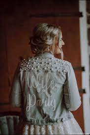Wife Of The Party Pearl Mrs Jean Jacket Bridal Jean Jacket Bride Denim Jacket Married Jean Jacket Bachelorette Party Jacket In 2021 Party Jackets Dress With Jean Jacket Bride Jacket