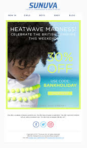 Bank Holiday Email From Sunuva With Discount Coupon Code Emailmarketing Email Marketing Discount Coupon Bankholiday O Uv Swimwear Kids Outfits Baby Blog