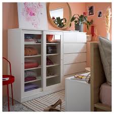 Malm White Chest Of 6 Drawers 80x123 Cm Ikea Glasschrankturen Malm Kommode Malm