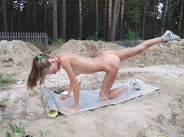 Masha: Absolutely naked, having a chain, wrapped round her thin waist, and  forced to perform the outdoor special nude workouts – Exquisite Slave