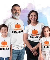 Thanksgiving has been a part of my life since as when i was just a little tad and someone would give me something or pay me a compliment, my. Thanksgiving Grandparents Shirts Thankful Grandpa Grandma Baby